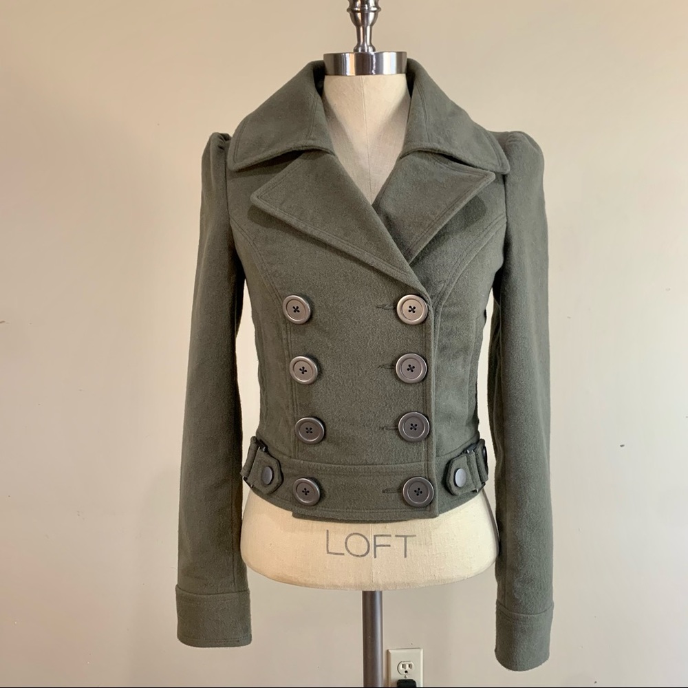 STS Blue Olive Green Cropped Peacoat